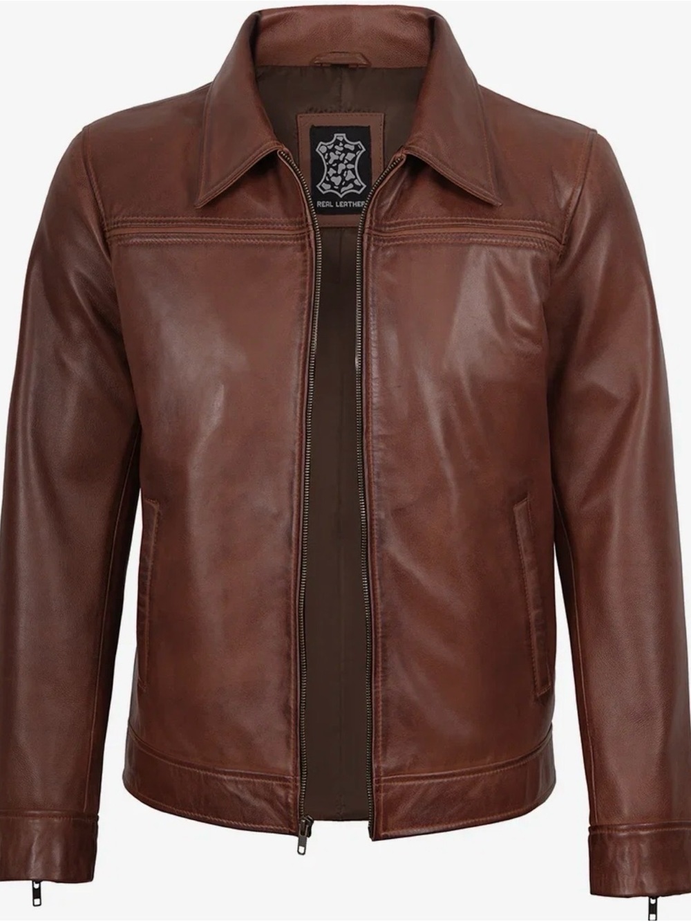 NWT Decrum Authentic Leather Cognac Jacket